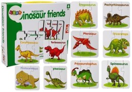 Puzzle Edukacyjne Dinozaury Angielski 10 Połączeń