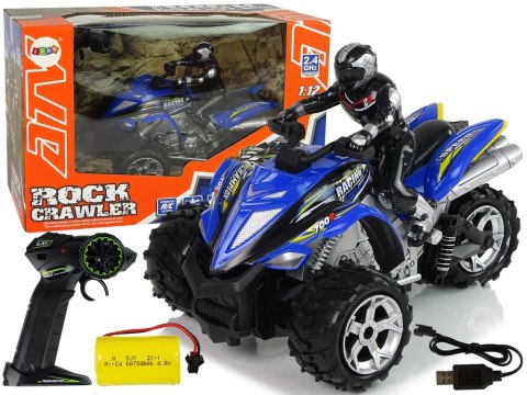 Quad Rock Crawler Trójkołowy Zdalnie Sterowany 1:12 2,4G Niebieski