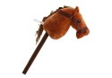 Pluszowa Głowa Konia Na Kiju Hobby Horse Koń Długowłosy Brązowy